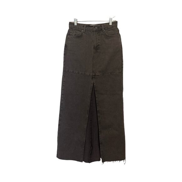 Reformation Tazz Maxi Denim Skirt in Brown Size 24